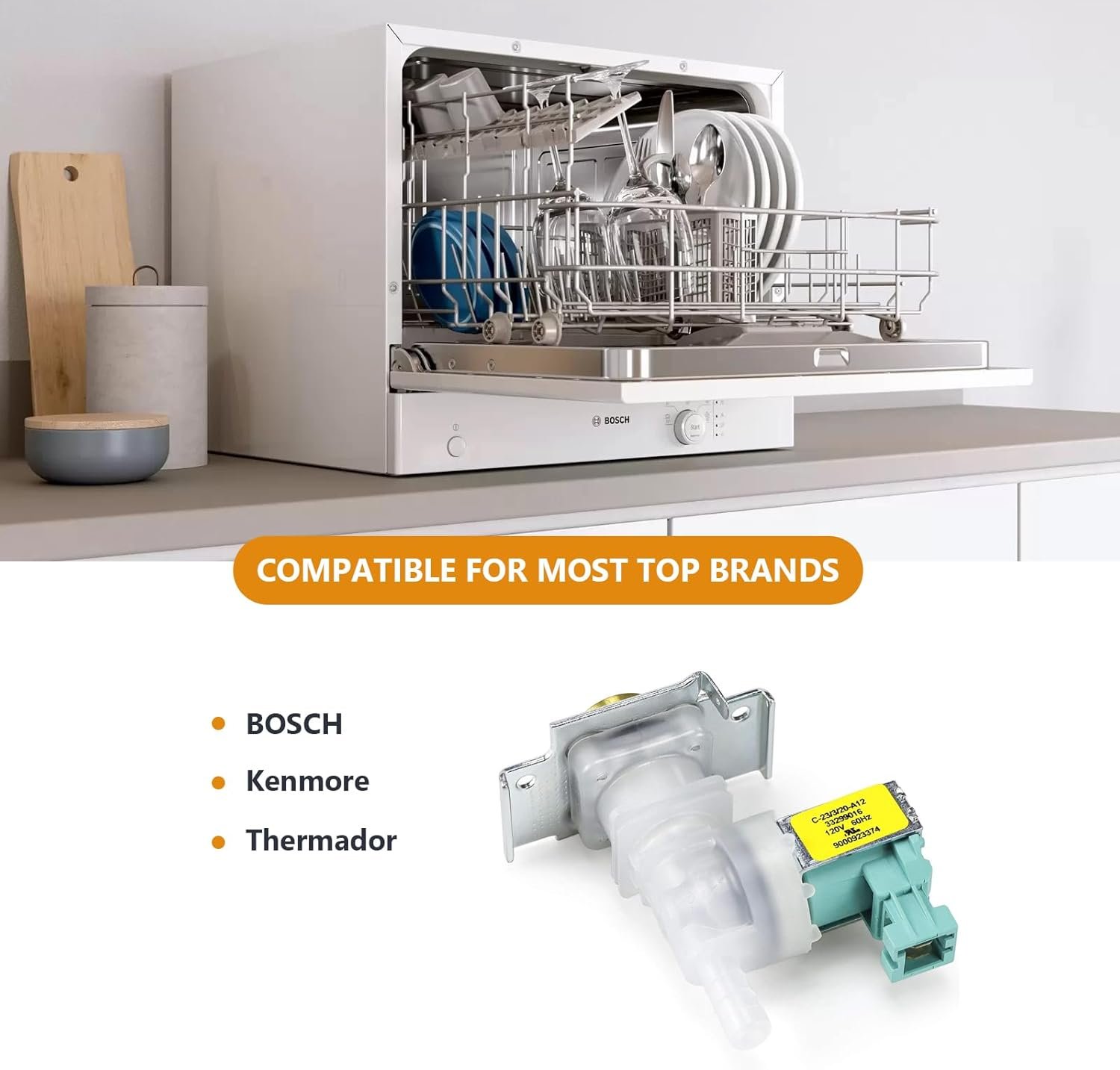 622058 dishwasher water inlet valve replacment part by gattaidar thermador kenmore dishwasher replaces