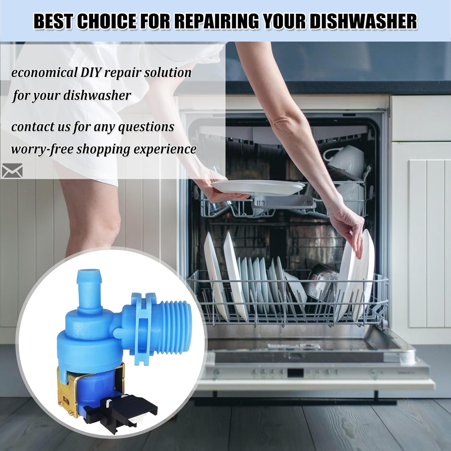 upgraded w10327249 wpw10327249 dishwasher water inlet valve, dishwasher water valve replacement part w10316814 w11130743