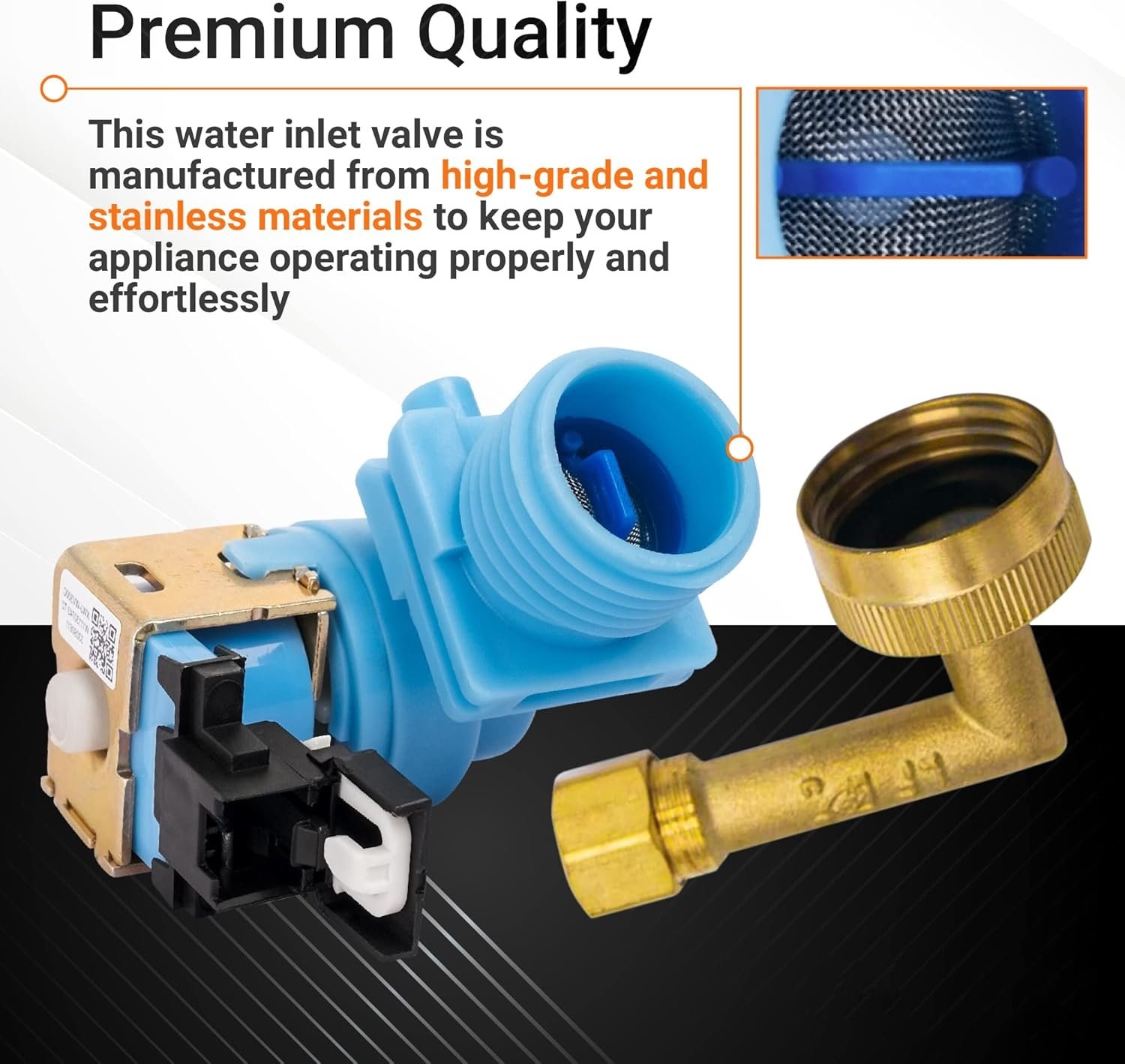 w10648041 dishwasher water inlet valve with elbow fitting compatible with whirlpool kenmore kitchenaid dishwashers