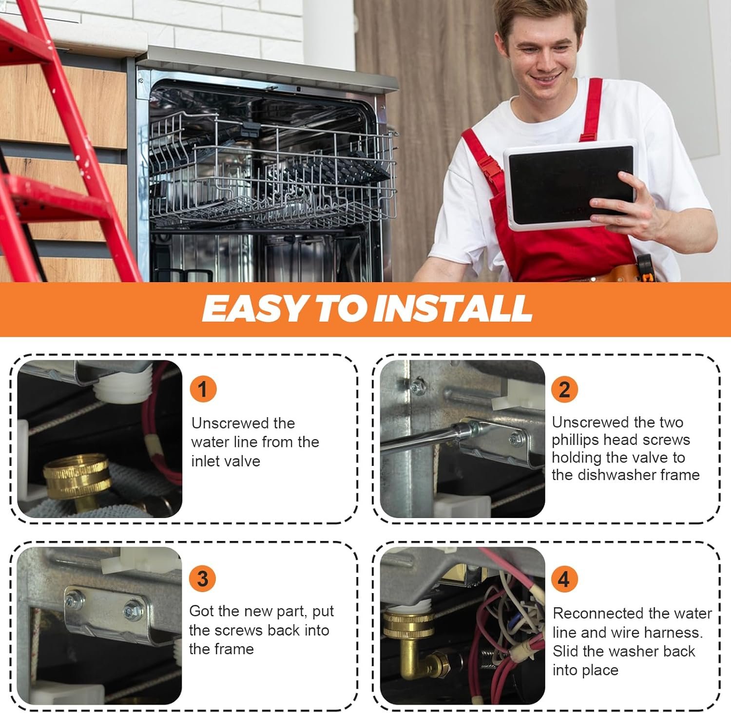 807047901 dishwasher water inlet valve fit for frigidaire crosley kenmore dishwasher