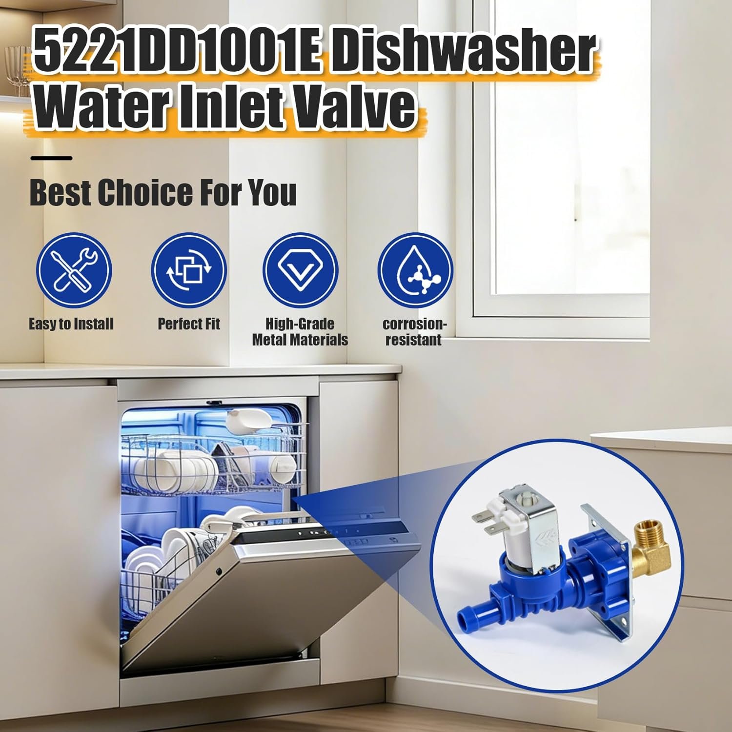 5221dd1001e dishwasher water inlet valve replacement for lg dishwashers