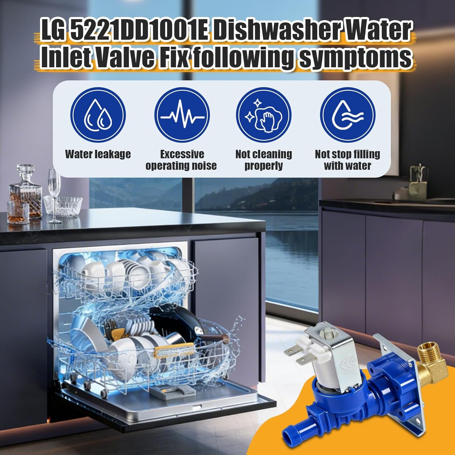 5221dd1001e dishwasher water inlet valve replacement for lg dishwashers