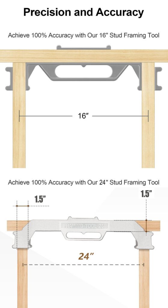 Premium Framing Stud Layout Tool Perfect 12 16 24 On Center Jig Fixparthub Fixparthub 1