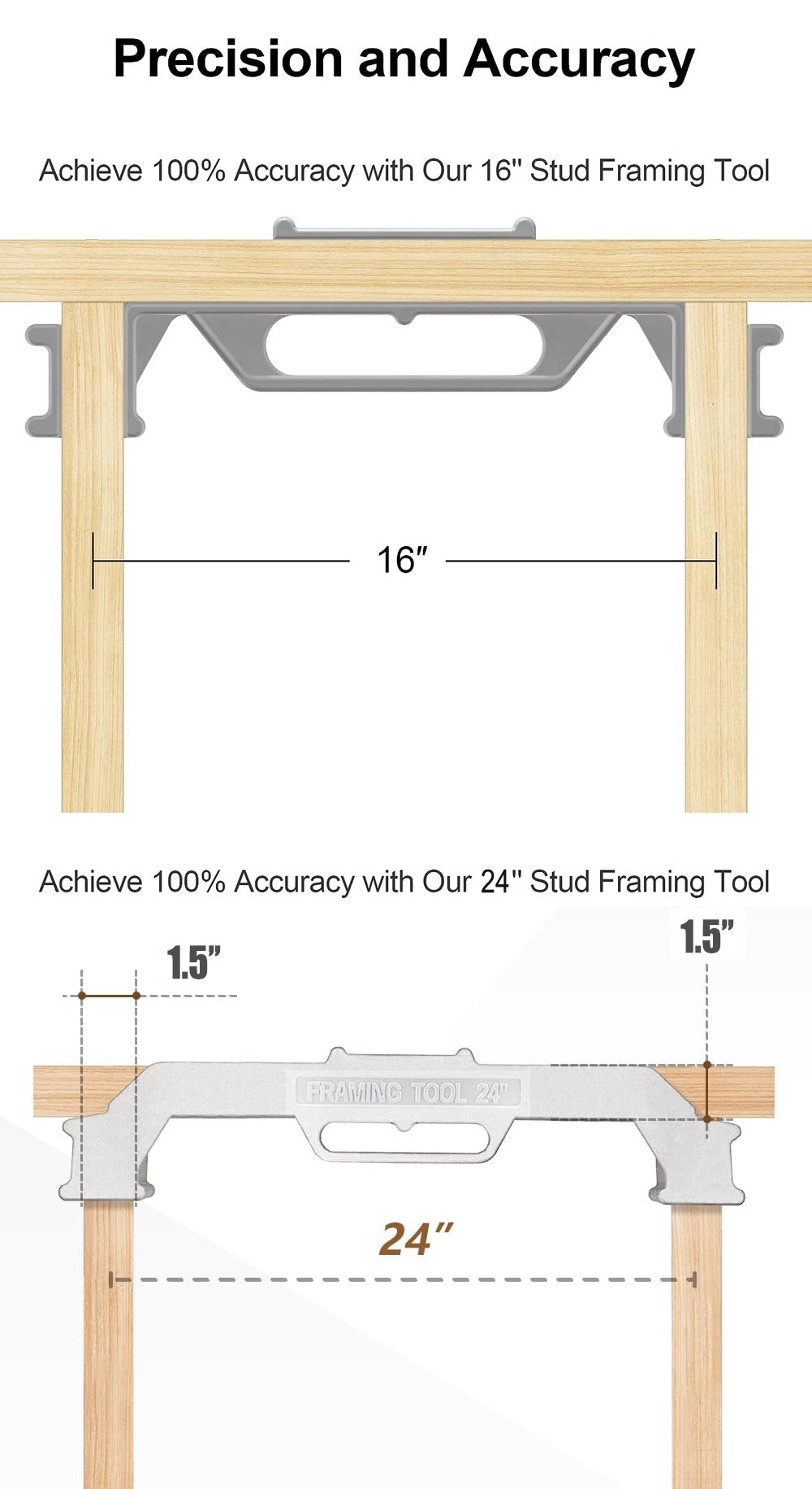 Premium Framing Stud Layout Tool Perfect 12 16 24 On Center Jig Fixparthub Fixparthub 1