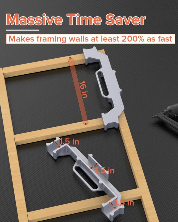 Premium Framing Stud Layout Tool Perfect 12 16 24 On Center Jig Fixparthub Fixparthub 8