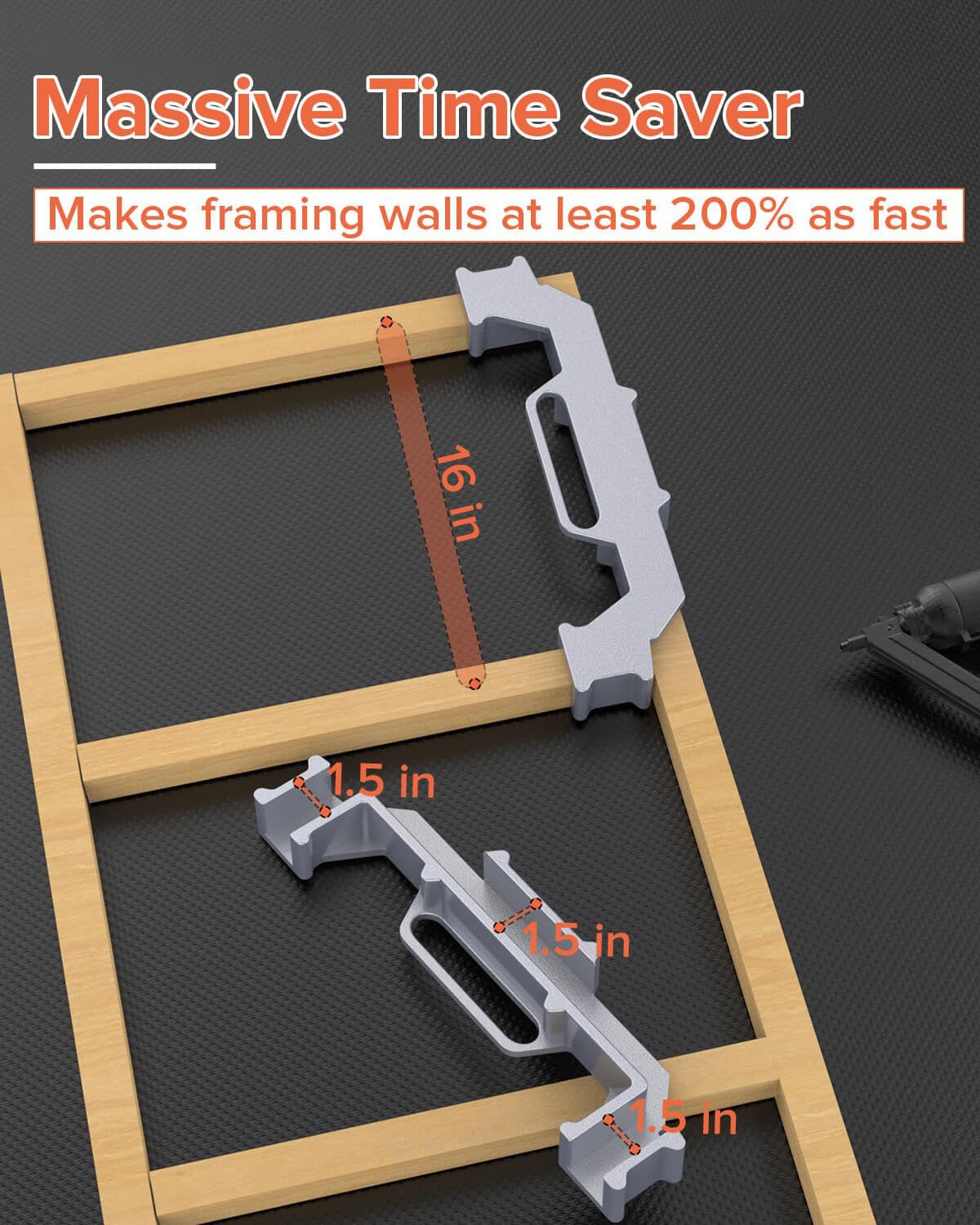 Premium Framing Stud Layout Tool Perfect 12 16 24 On Center Jig Fixparthub Fixparthub 8