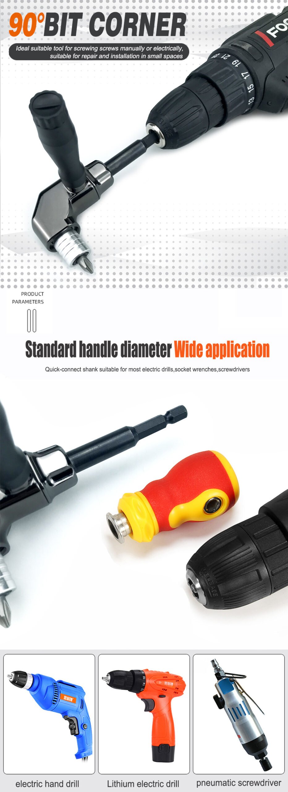 90 degree bendable electric screwdriver