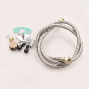 universal turbo oil feed & drain return line kit for t3 t4 t70 t66 gt32 gt40 gt42 | heavy duty stainless steel braided plumbing set