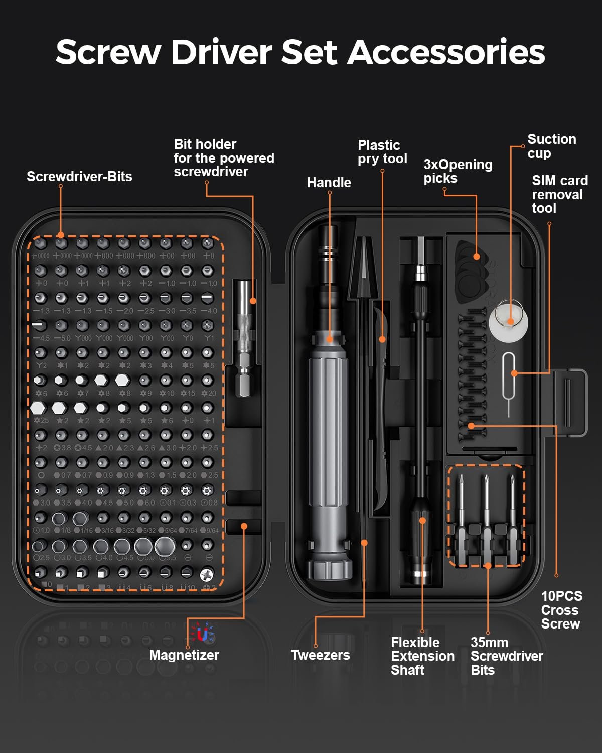 150-in-1 Magnetic Precision Screwdriver Set with Mini Built-in Organizer 150 in 1 magnetic precision screwdriver set with mini built in organizer