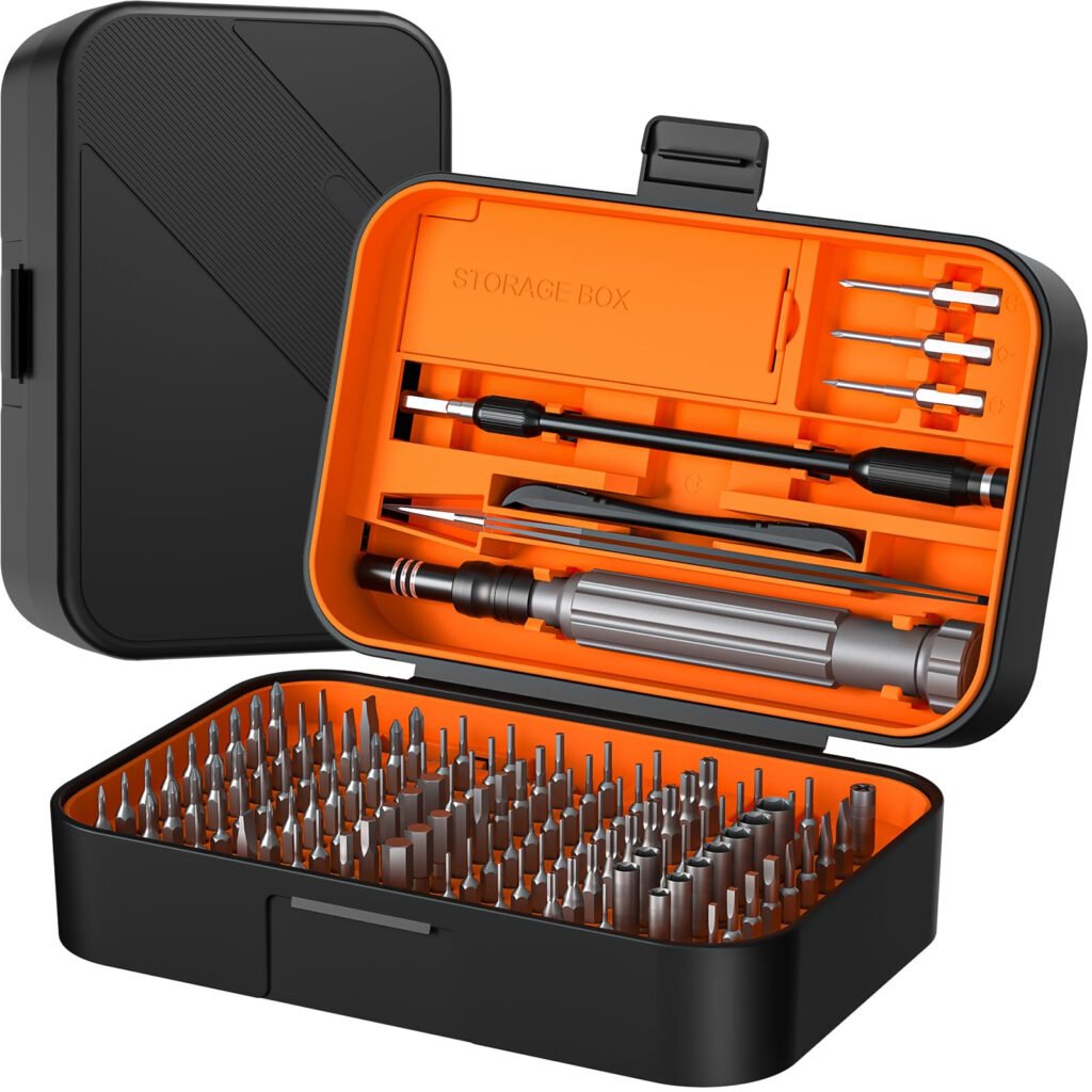 150 In 1 Magnetic Precision Screwdriver Set With Mini Built In Organizer – Orange Replacement Part - FixPartHub