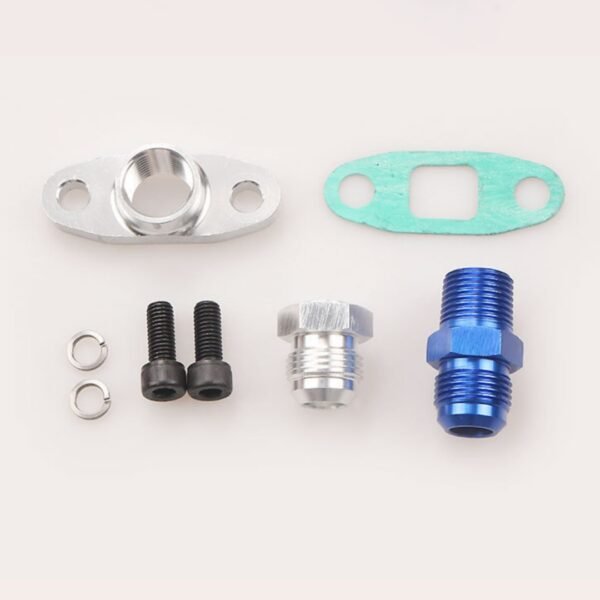 universal turbo oil feed & drain return line kit for t3 t4 t70 t66 gt32 gt40 gt42 | heavy duty stainless steel braided plumbing set