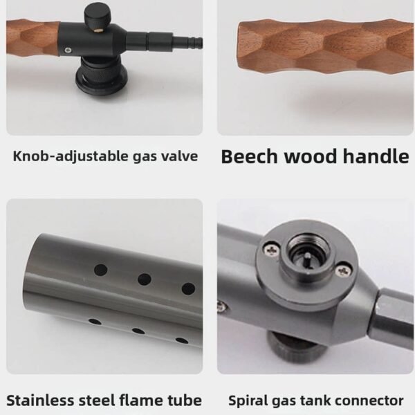7500w Extendable Charcoal & Campfire Torch | Sapele Wood Handle Blowtorch Kit Replacement Part - FixPartHub