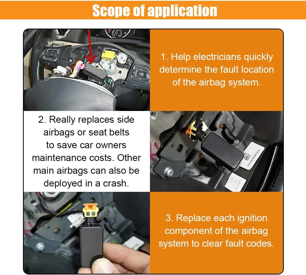 universal srs airbag emulator & seat belt tensioner simulator | diagnostic resistor tool