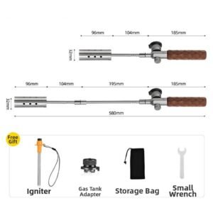 7500w Extendable Charcoal & Campfire Torch | Sapele Wood Handle Blowtorch Kit Replacement Part - FixPartHub