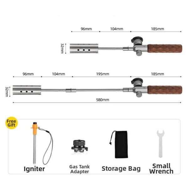 7500w Extendable Charcoal & Campfire Torch | Sapele Wood Handle Blowtorch Kit Replacement Part - FixPartHub