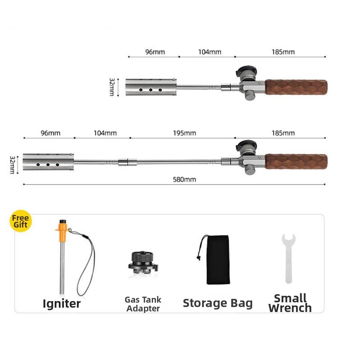 7500w Extendable Charcoal & Campfire Torch | Sapele Wood Handle Blowtorch Kit Replacement Part - FixPartHub