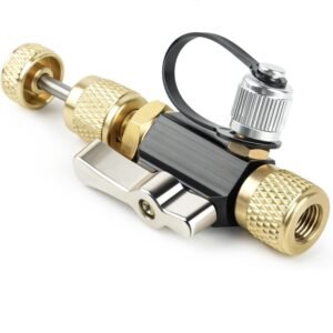premium hvac valve core removal tool (1/4" & 5/16") | 20 micron vacuum rated | brass & stainless steel
