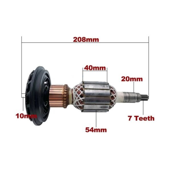 Genuine Spec Armature Rotor & Carbon Brush Set For Bosch Gbh 11e, Gsh 11e, Gbh 11de | 11kg Demolition Hammer Motor Rebuild Kit Replacement Part - FixPartHub