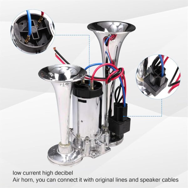 Heavy Duty Copper Dual Trumpet Electric Air Horn 12v 24v Fixparthub Fixparthub 4