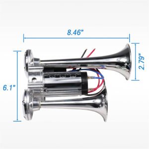Heavy Duty Copper Dual Trumpet Electric Air Horn 12v 24v Fixparthub Fixparthub 6