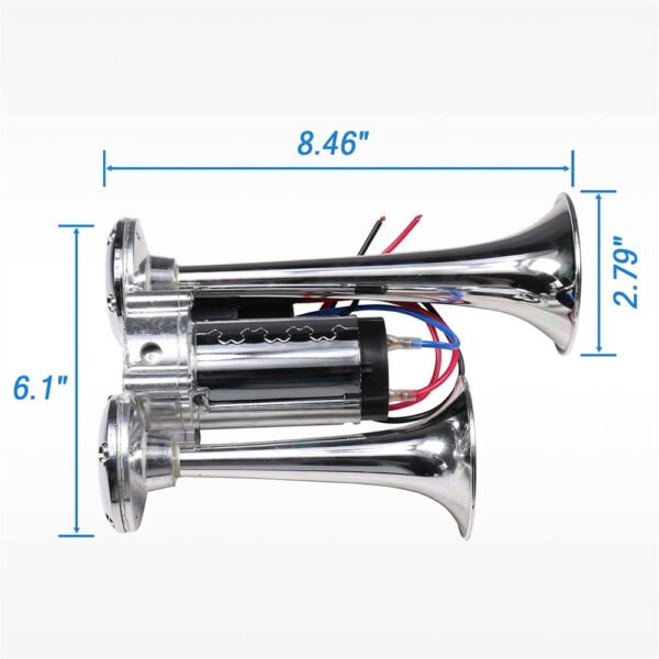 Heavy Duty Copper Dual Trumpet Electric Air Horn 12v 24v Fixparthub Fixparthub 6