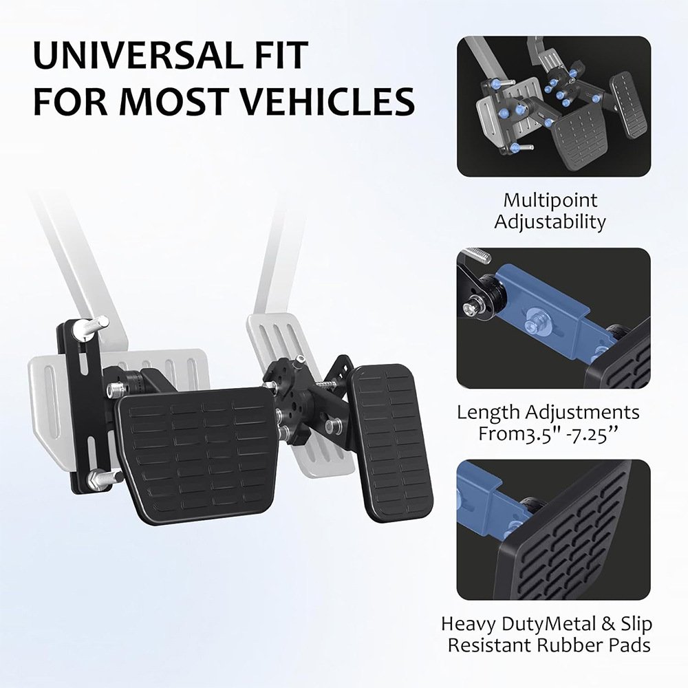Universal Adjustable Gas Brake Pedal Extenders 3 5 7 25 Heavy Duty Steel Driving Aids Fixparthub 2