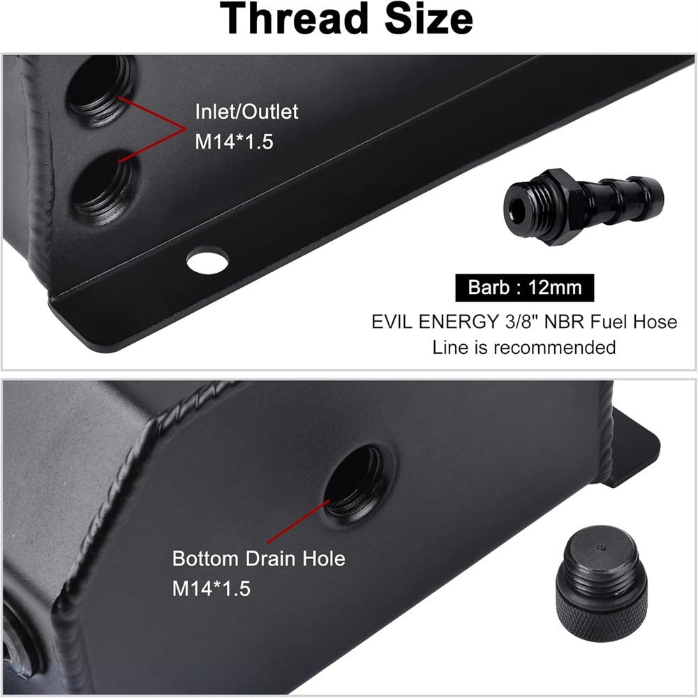 Universal Tig Welded Aluminum Coolant Overflow Expansion Tank 1l 2l Fixparthub Fixparthub 3