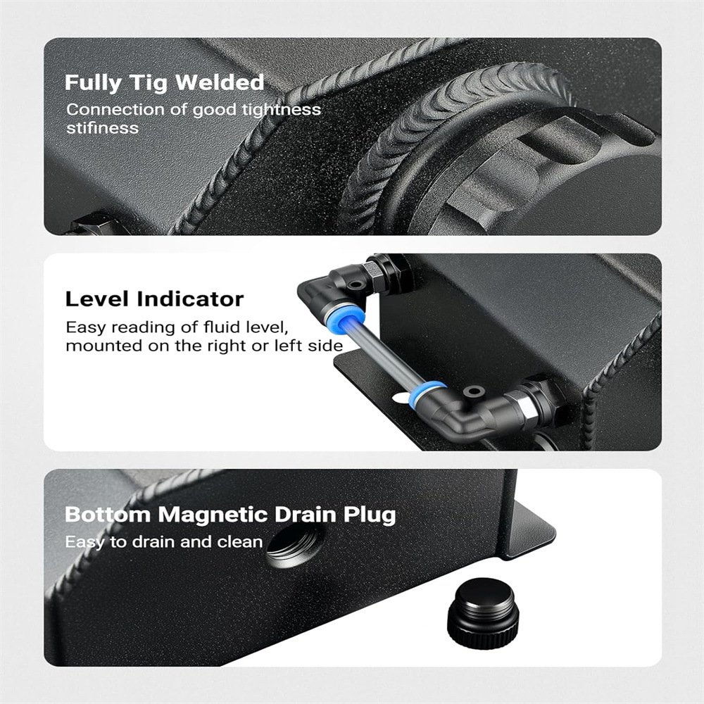 Universal Tig Welded Aluminum Coolant Overflow Expansion Tank 1l 2l Fixparthub Fixparthub 6