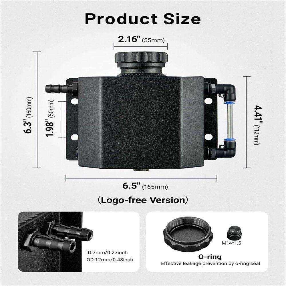 Universal Tig Welded Aluminum Coolant Overflow Expansion Tank 1l 2l Fixparthub Fixparthub