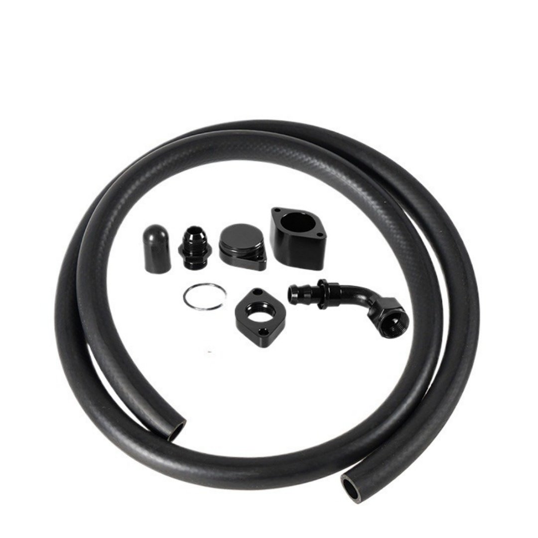 billet ccv pcv reroute kit for 2011 2020 ford 6.7l powerstroke diesel | tf 1067 crankcase ventilation mod