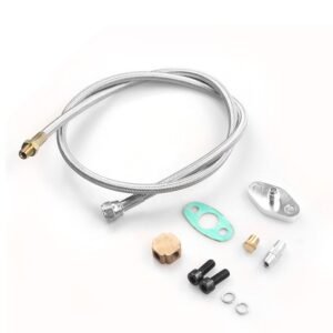 universal turbo oil feed & drain return line kit for t3 t4 t70 t66 gt32 gt40 gt42 | heavy duty stainless steel braided plumbing set