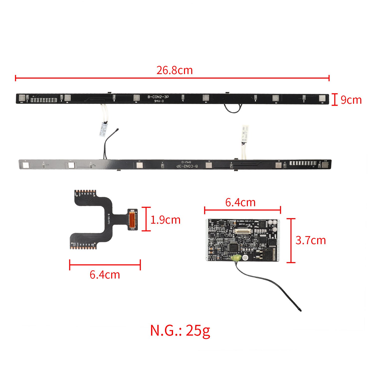 replacement bms battery protection board (with pre soldered wires) for xiaomi m365 e scooter | battery repair motherboard