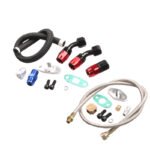 Universal Turbo Oil Feed & Drain Return Line Kit for T3 T4 T70 T66 GT32 GT40 GT42 | Heavy-Duty Stainless Steel Braided Plumbing Set