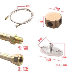 universal turbo oil feed & drain return line kit for t3 t4 t70 t66 gt32 gt40 gt42 | heavy duty stainless steel braided plumbing set