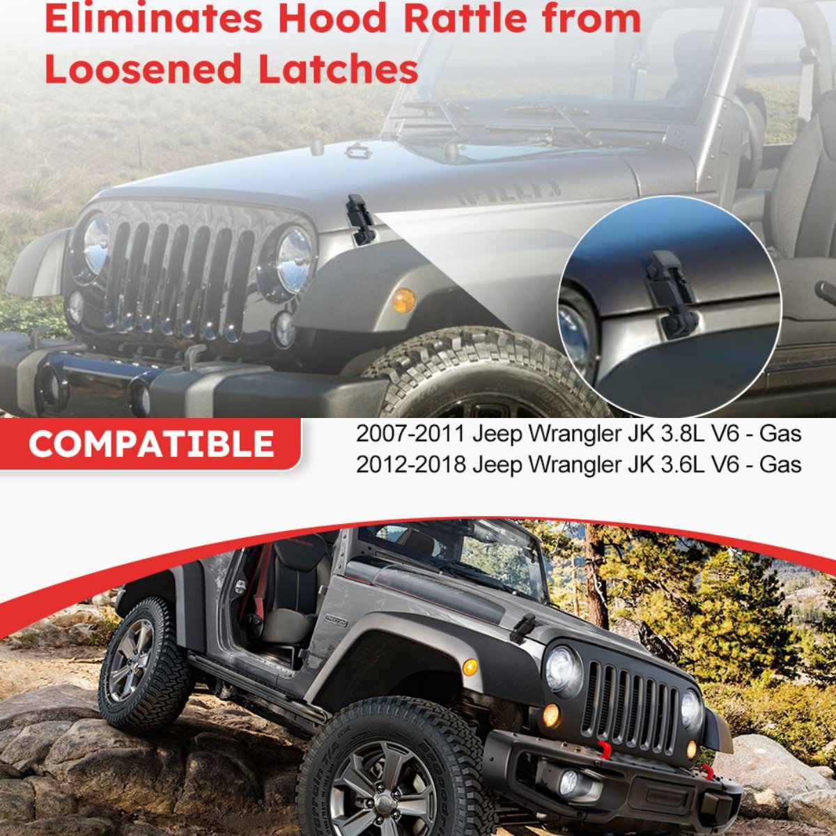 Premium Jeep Wrangler Hood Latch Set 97 06 Fixparthub Fixparthub
