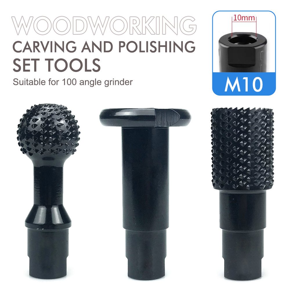 Premium 3-Piece Wood Rotary Ball Gouge & Slotting Burr Kit | Heavy-Duty Power Carving Attachments | FixPartHub