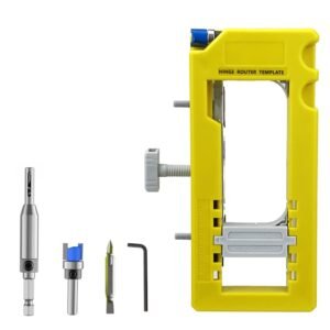 Door Hinge Jig Kit Router Template For 3 5 Hinges Complete Mortising Kit With Router Bit Self Centering Bit Screwdriver Bit For Round Square Corner Hinges Fi Fixparthub