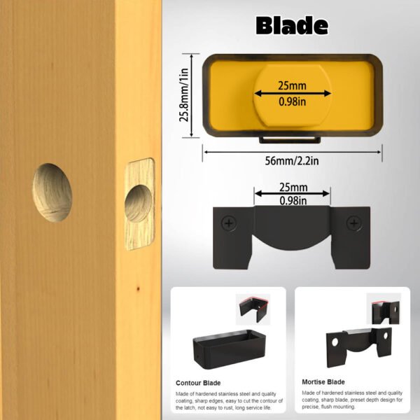 Door Latch Mortise Tool Professional Door Latch Installation Kit For 1 3 8 1 3 4 Doors Pre Set Depth Blades For Clean Mortising No Measuring Required Fixparthub Fixparthub 4