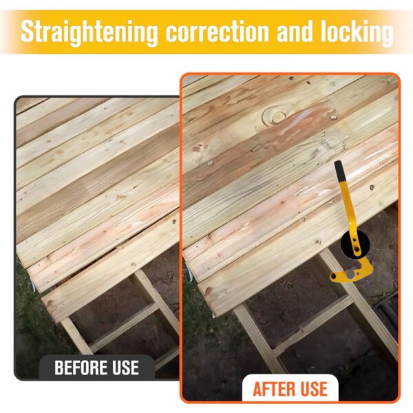 Heavy Duty Deck Board Straightener Tool 1100 Lbs Bending Force Anti Slip Grip For Warped Composite Wood Decking Fix Bowed Boards Fast Fixparthub Fixparthub 4