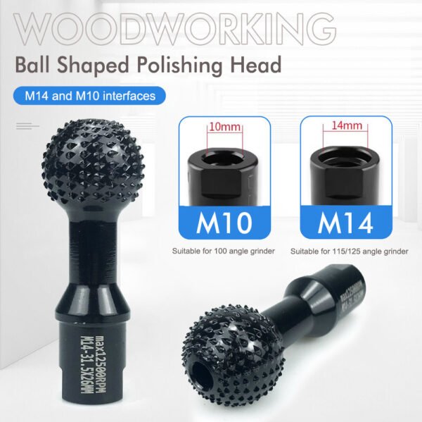 40mm Ball Gouge For Wood Carving – High-Carbon Steel Angle Grinder Attachment – For Hollowing, Shaping & Sculpting Bowls, Sculptures & Furniture