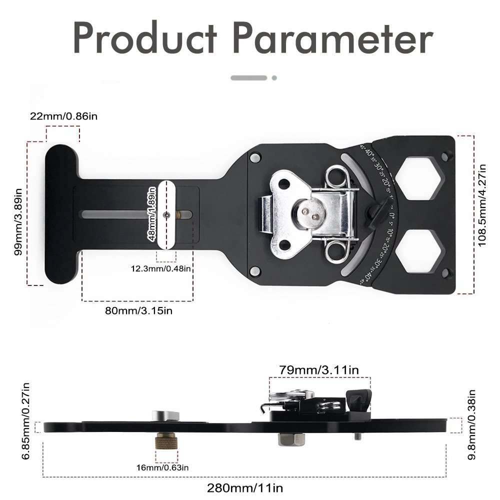 Premium Adjustable Track Saw Angle Guide 0 60 Aluminum Rail Stop Fixparthub Fixparthub 1