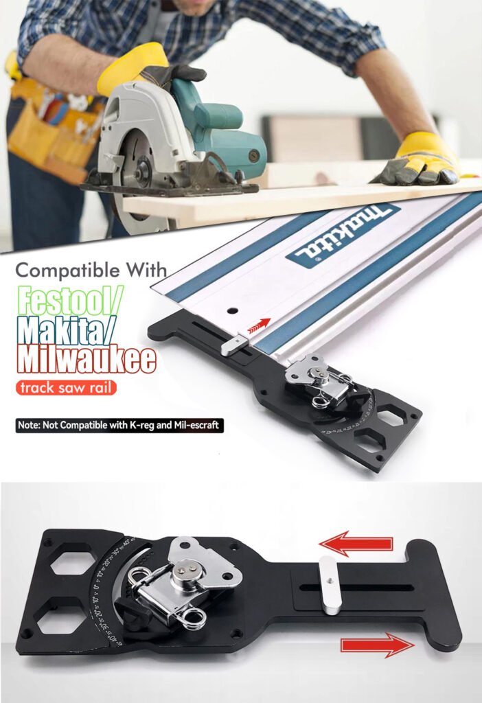 Premium Adjustable Track Saw Angle Guide 0 60 Aluminum Rail Stop Fixparthub Fixparthub 5