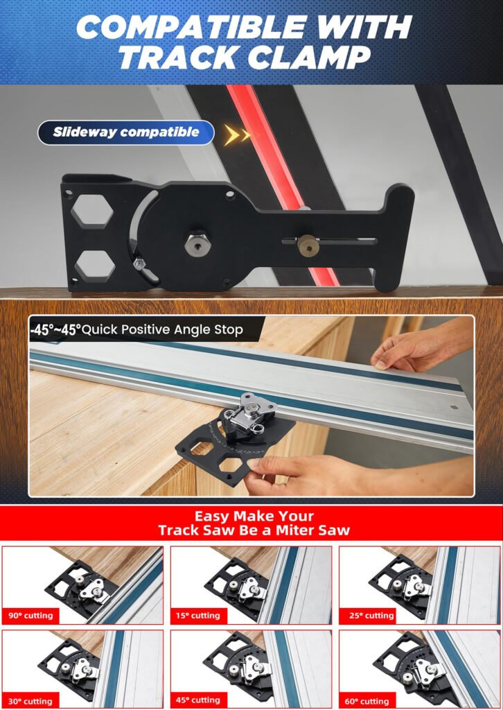 Premium Adjustable Track Saw Angle Guide 0 60 Aluminum Rail Stop Fixparthub Fixparthub 6