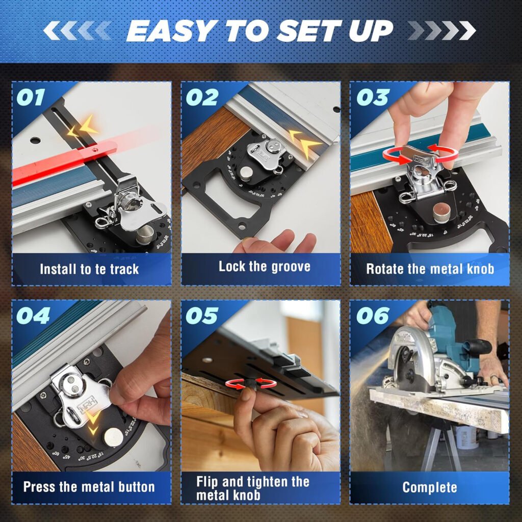 Premium Adjustable Track Saw Angle Guide 0 60 Aluminum Rail Stop Fixparthub Fixparthub 7