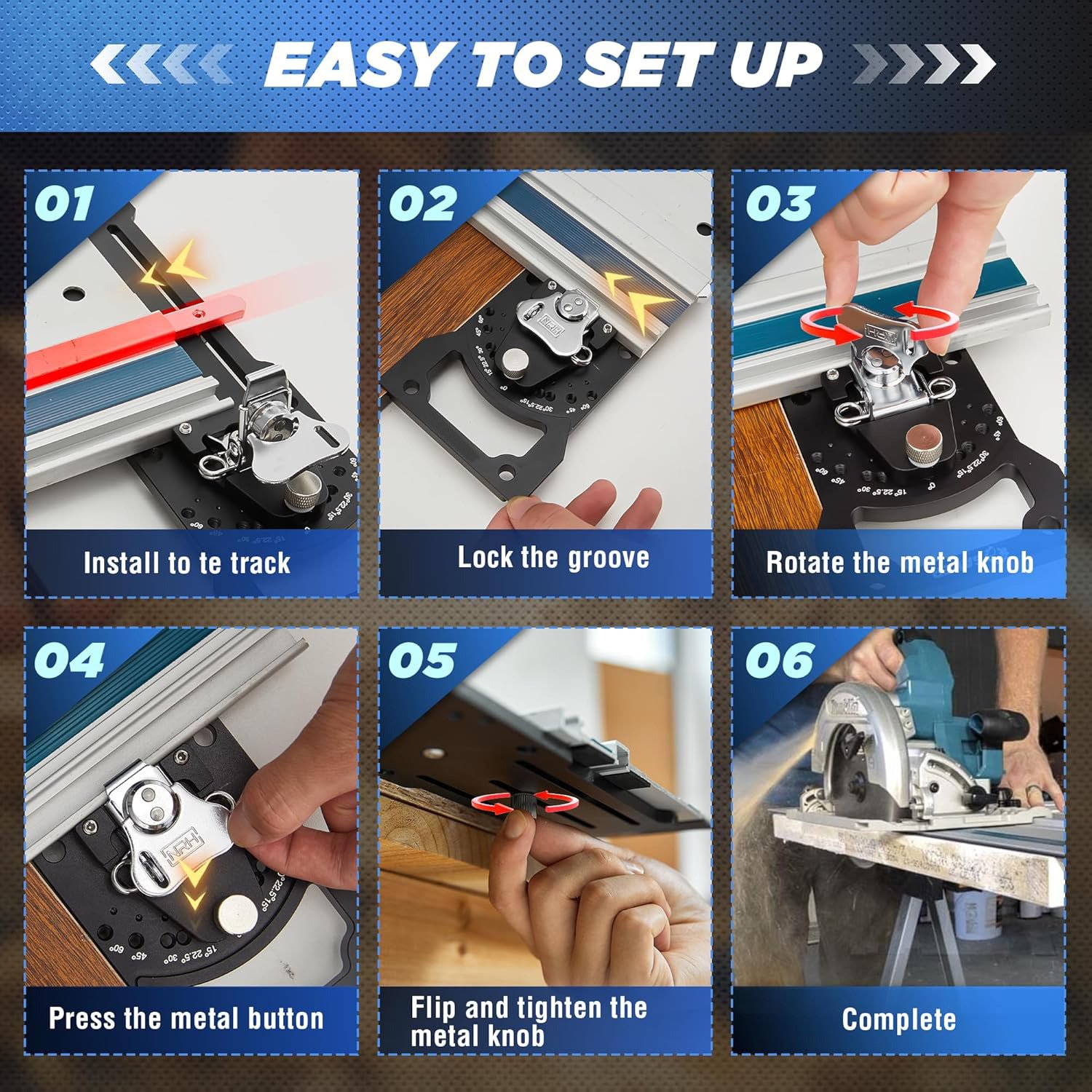 Premium Adjustable Track Saw Angle Guide 0 60 Aluminum Rail Stop Fixparthub Fixparthub 7