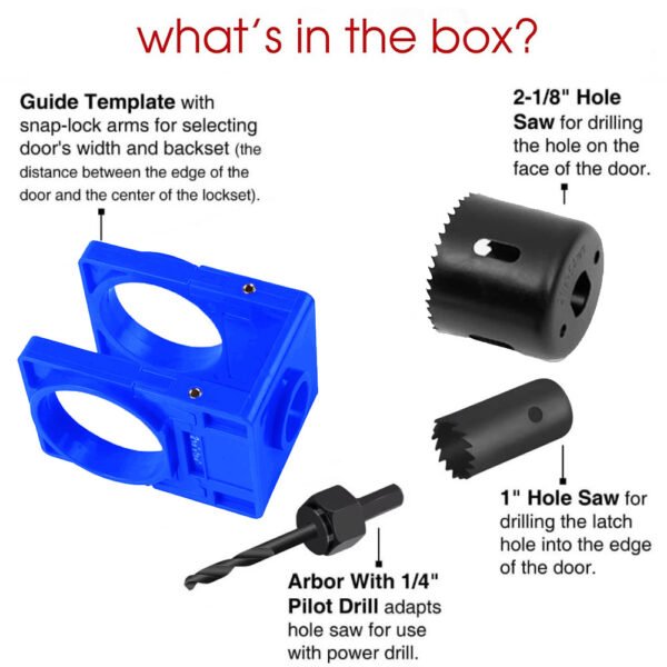 Premium Door Latch Lock Installation Kit Hole Saw Mortise Chisel Guide Set Fixparthub Fixparthub 1