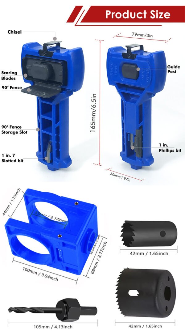 Premium Door Latch Lock Installation Kit Hole Saw Mortise Chisel Guide Set Fixparthub Fixparthub 6