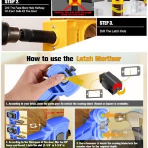 Premium Door Latch Lock Installation Kit Hole Saw Mortise Chisel Guide Set Fixparthub Fixparthub 7