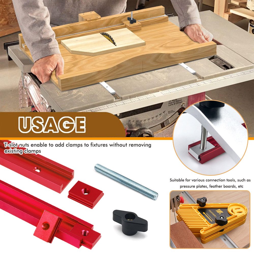T30 T Track Slide Set Heavy Duty Workbench Slotting Kit For Diy Jigs Fences Fixtures Fixparthub Fixparthub 4