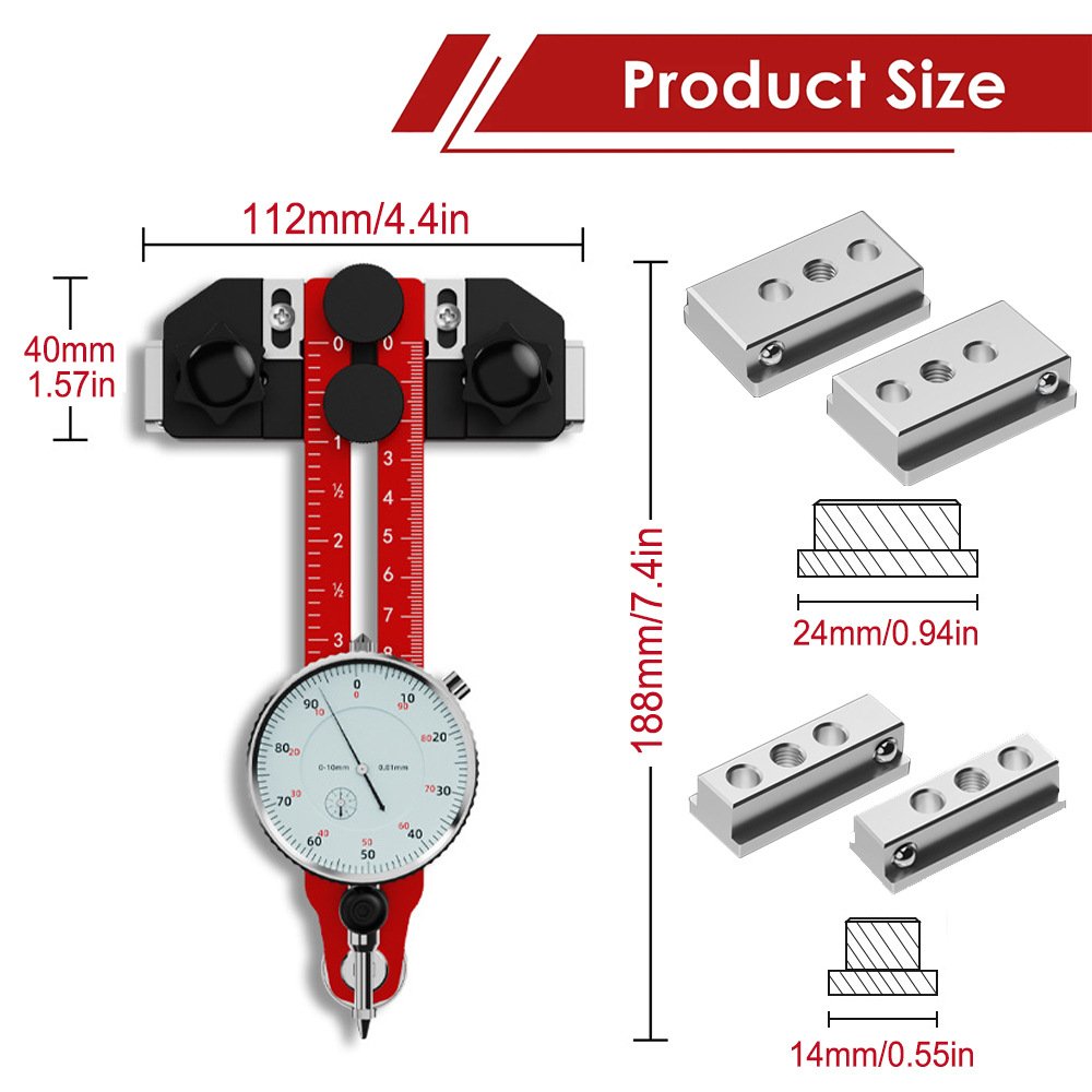 Table Saw Alignment Gauge Precision Dial Indicator Calibration Tool For Workshop Machinery Fixparthub Fixparthub 4